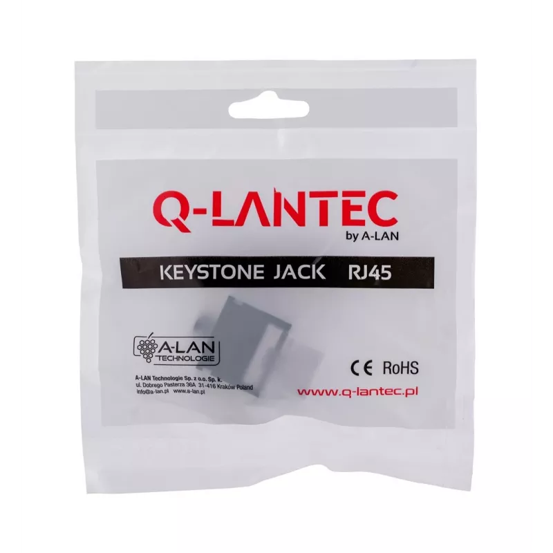 Keystone-Modul A-LAN MKB-U6-1 — RJ45 U/UTP Cat6, 22/26 AWG, schwarz/weißes ABS-Gehäuse
