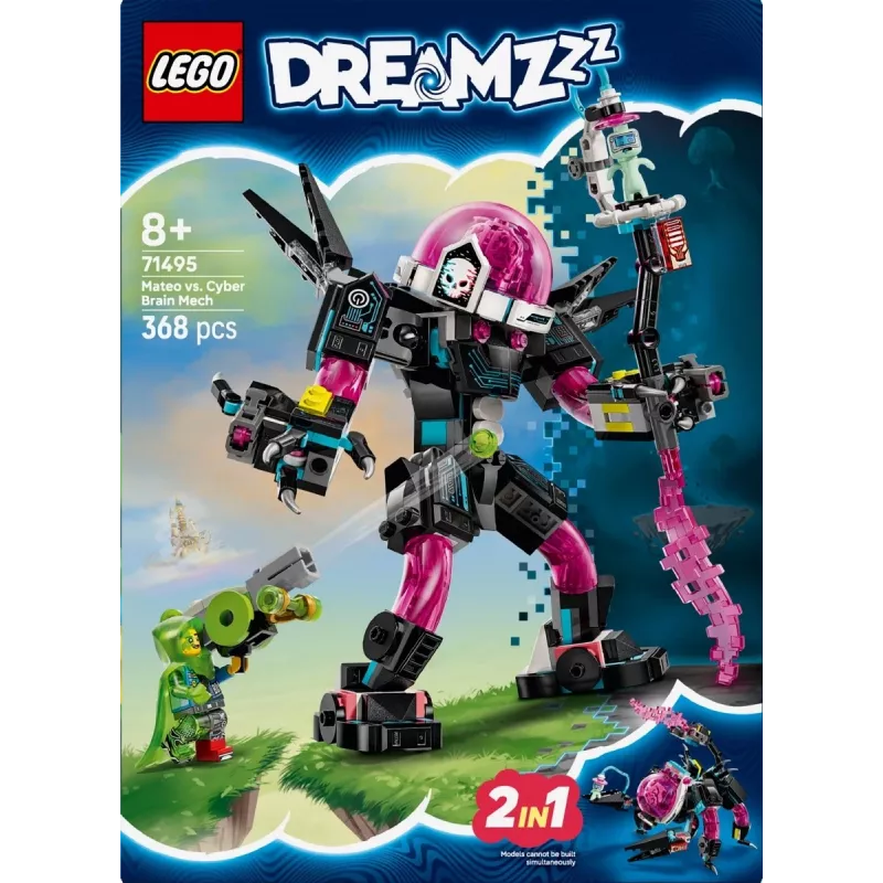 Konstruktionsspielzeug LEGO 71495 Mateo vs. Cyberbrain Mech – Spielset mit Minifiguren und baubarem Mech