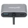 Manhattan USB-C Dock/Hub, Anschlüsse (x4): HDMI, USB-A, USB-C und VGA, mit Power Delivery (PD) 87W – externes USB-C-Ladegerät erforderlich (nicht im Lieferumfang). USB-betrieben (kein externes Netzteil erforderlich), wenn PD nicht verwendet wird, Aluminium