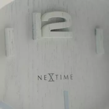 NeXtime Wanduhr 5192wi Wood Wood Small 22x20 cm, Weiß