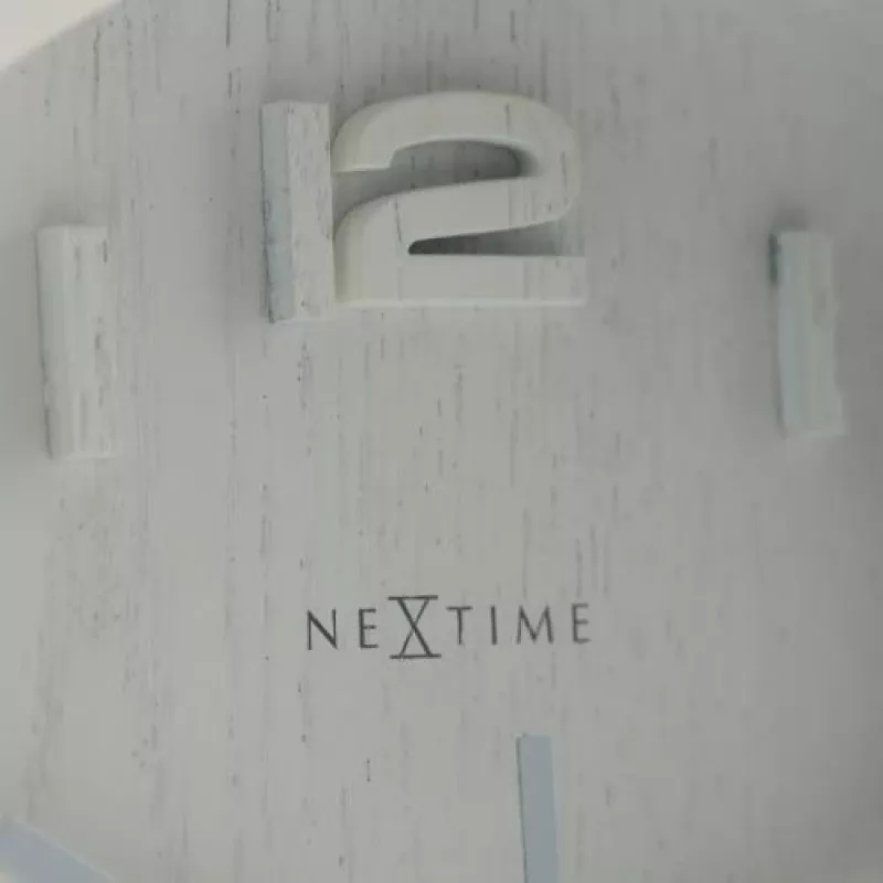 NeXtime Wanduhr 5192wi Wood Wood Small 22x20 cm, Weiß