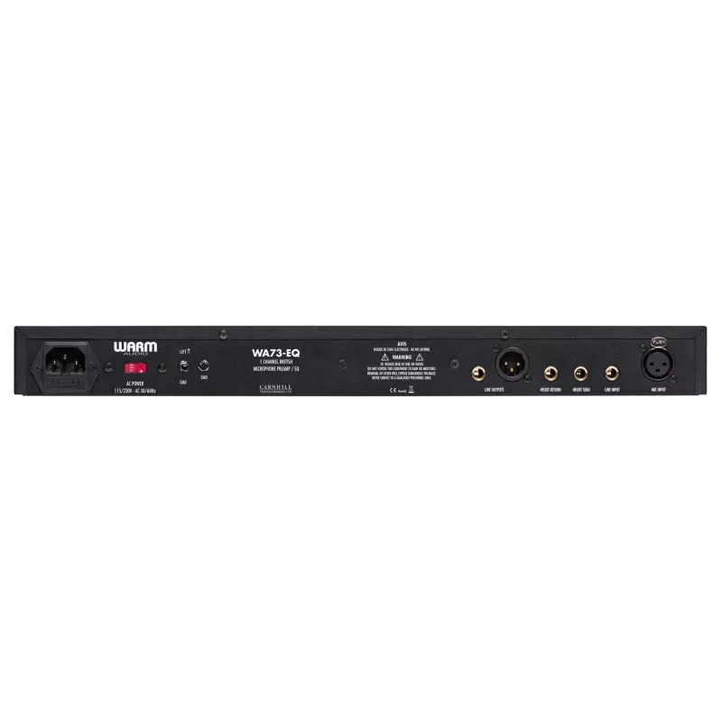 Audiovorverstärker WARM AUDIO WA73-EQ — einkanalig, schwarz, 20–20.000 Hz, 1200 Ω Eingang, 115/230 V