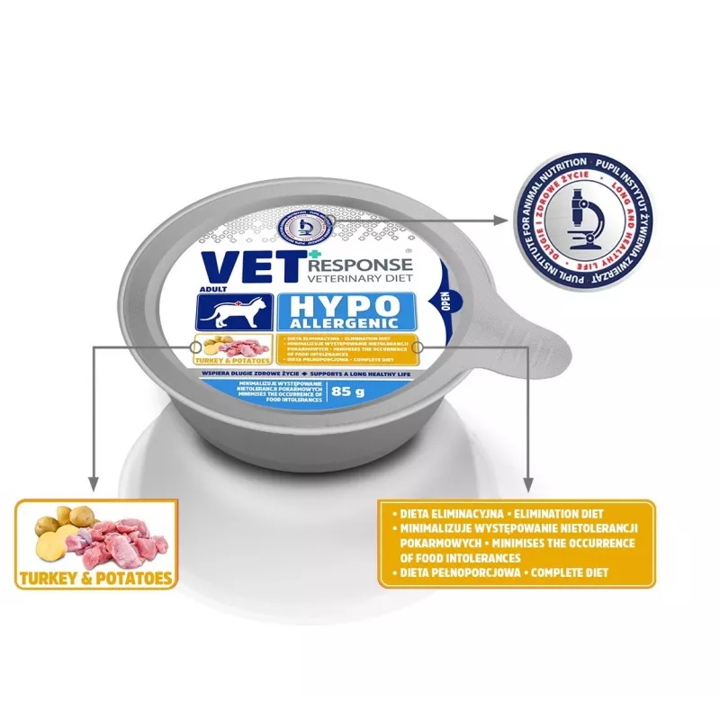VET RESPONSE Hypoallergenic Turkey - Nassfutter für Katzen - 85g
