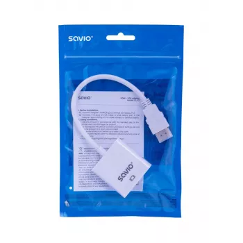 Savio CL-27B Videokabeladapter 0,1 m HDMI Typ A (Standard) VGA (D-Sub) Weiß