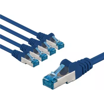 Goobay CAT 6A Patchkabel S/FTP PiMF 5 m Blau 5er-Set - Kupferleiter CU (67532)