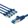 Goobay CAT 6A Patchkabel S/FTP PiMF 5 m Blau 5er-Set - Kupferleiter CU (67532)