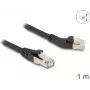 Netzwerkkabel DeLOCK RJ45 Cat.6A 45° links abgewinkelt auf gerade 1 m schwarz