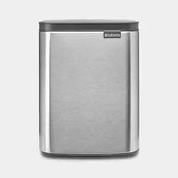 Abfalleimer BRABANTIA BO 7 L Matt Stahl Fingerabdrucksicher – 7 L Fassungsvermögen, matte Edelstahloptik