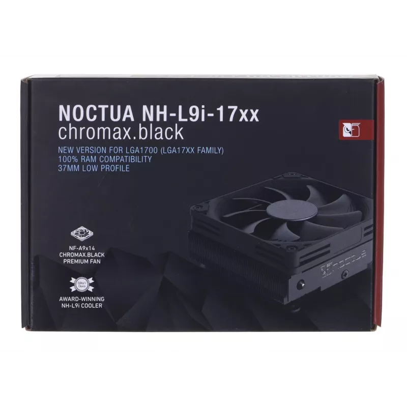 CPU-Kühler Noctua NH-L9I-17XX chromax.Schwarz — Low-Profile LGA1700-Kühler, 92-mm-Lüfter, 37 mm Höhe