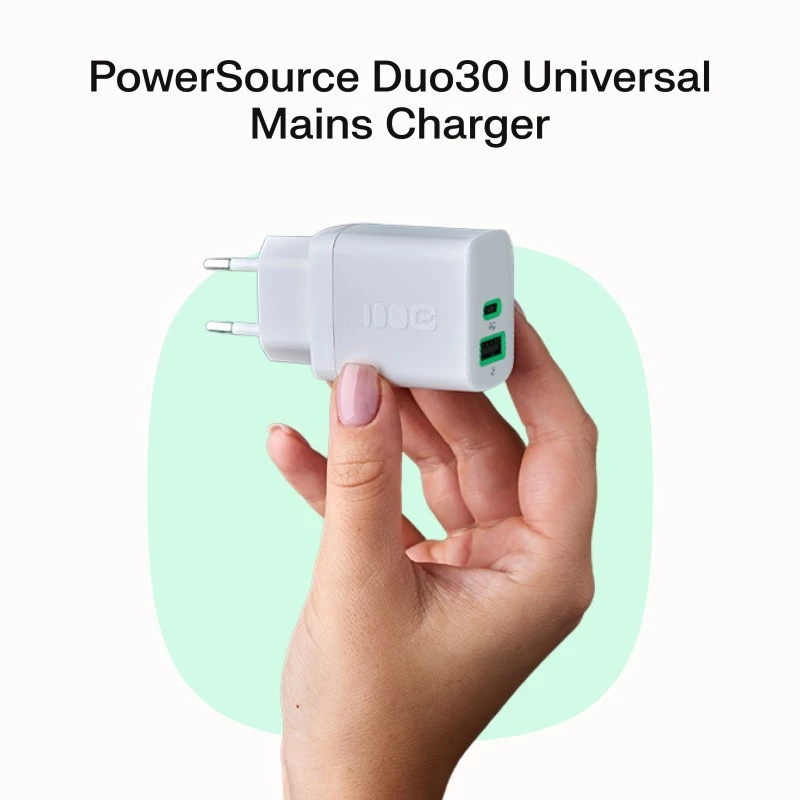 Netzteil Grün Cell PowerSource Solo30 30W Weiß — USB-C-Ladegerät, 30 W Ausgangsleistung