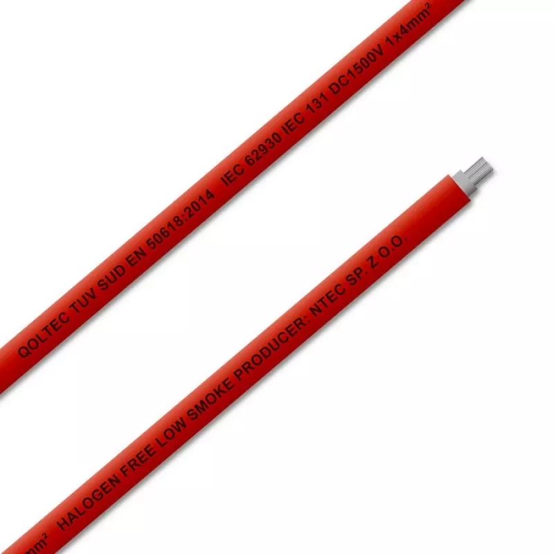Qoltec 53850 Photovoltaik-Solarkabel | 4 mm² | 100 m | rot