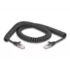 DeLOCK RJ45 Spiralkabel, Stecker – Stecker, Cat.5e, 2 m, schwarz