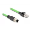 Netzwerkkabel DeLOCK M12 Kabel A-codiert 8-polig Stecker auf RJ45 Stecker PUR (TPU) 1 m