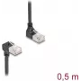 Netzwerkkabel DeLOCK RJ45 Cat.6A S/FTP schlank 90° 0,5 m Schwarz