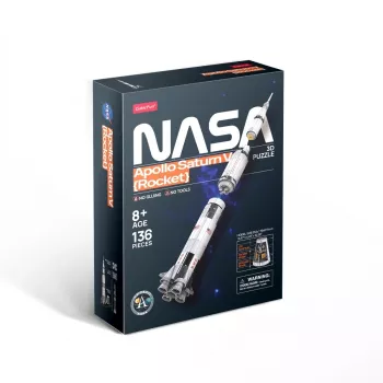3D Puzzle cubicfun Apollo Saturn Raketenmodell — maßstabsgetreuer Zusammenbau-Lernbausatz