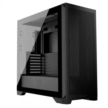 PC-Gehäuse MODECOM VOLCANO EXPANSE S MIDI Schwarz — Temperglas, USB-C, unterstützt Micro-ATX, GPU bis 430 mm