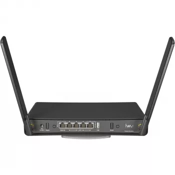 Tischrouter MikroTik hAP ac³ Dualband Wi‑Fi 5, Qualcomm IPQ4019 719 MHz, 5x Gigabit RJ‑45, 1x USB, PoE, 2 externe Antennen, schwarz