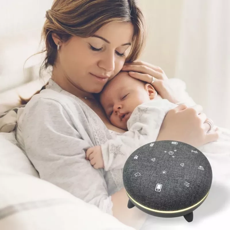 Tragbarer Lautsprecher MANTA SPK03-GR Szumi-GO — grün, Bluetooth, Baby-Schlafgeräusche, Timer, RGB-Hintergrundbeleuchtung, 12,5×7,5×12,5 cm