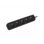 Lanberg PS0-05E-0300-BK Verlängerungskabel 3 m 5 AC-Ausgänge Innen Schwarz (PS0-05E-0300-BK)