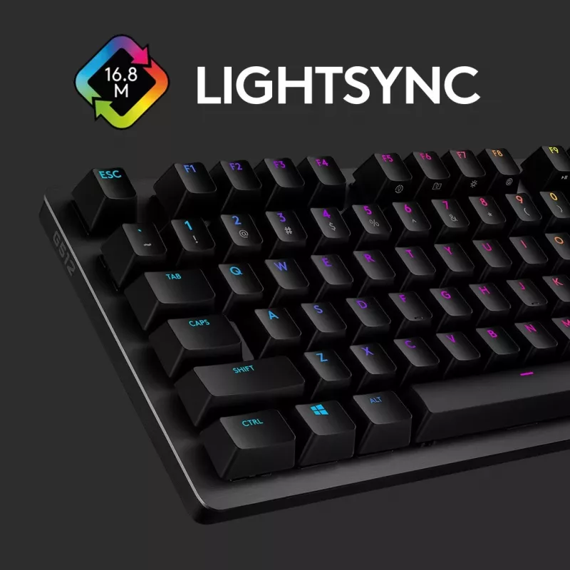 Logitech G512 Gamingtastatur, Schwarz, Kabelgebunden, Schweizer Layout, 920-009347