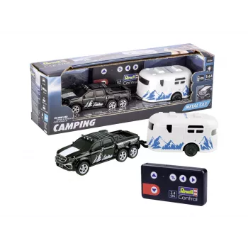 RC-Auto mit Wohnwagen REVELL 23566 — ferngesteuertes Mini-Modell, batteriebetrieben, Spielzeugfahrzeug