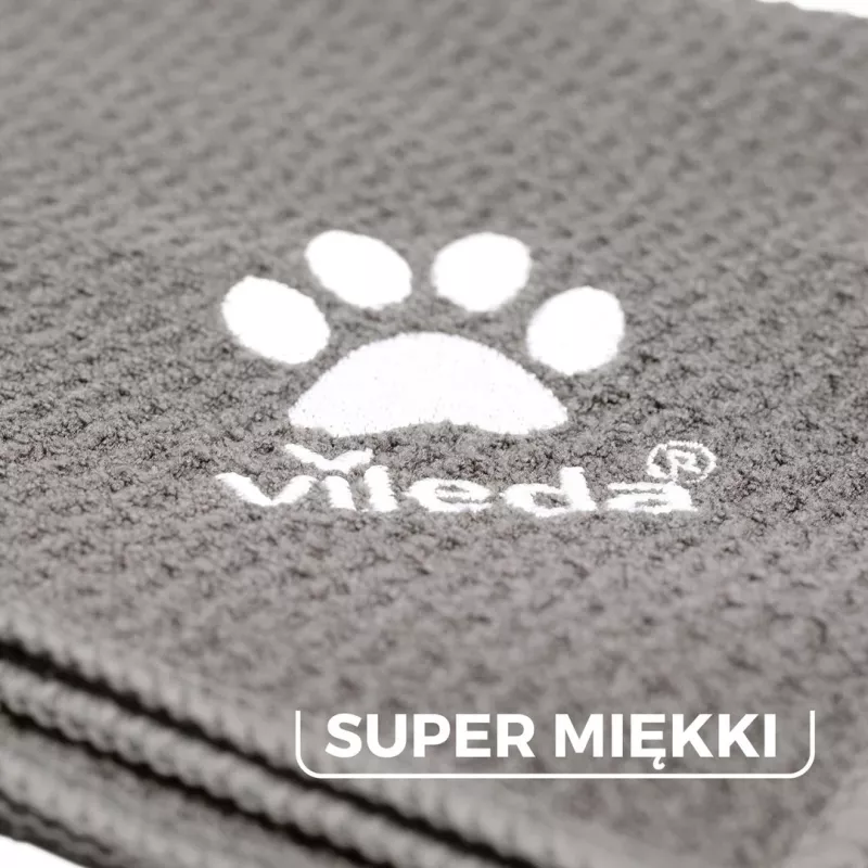 Handtuch VILEDA Pet Wipes 172650 450x700 mm, Polyester, maschinenwaschbar, grau