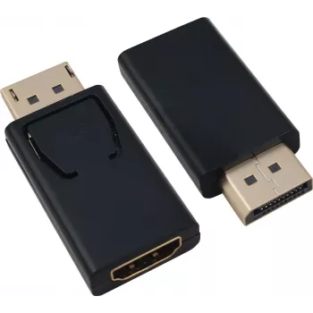 DisplayPort-auf-HDMI-Adapter helos 288466 — DisplayPort (Stecker) auf HDMI (Buchse), schwarz