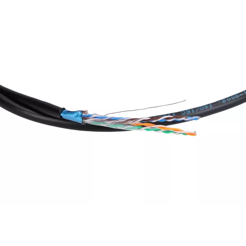 Netzwerkkabel Extralink Twisted Pair CAT5E FTP (F/UTP) V2 Outdoor 305M Schwarz