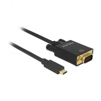 Videokabel-Adapter DeLOCK 85261 USB Type-C zu VGA 1m Schwarz