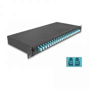 Glasfaser-Spleißbox DeLOCK 67010 Schwarz Metall 482x220x44mm
