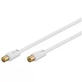 Wentronic Goobay Antennenanschlusskabel, 100% abgeschirmt, vergoldet, Weiß, 5 m - Koax-Stecker Koax-Buchse (67285)