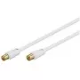 Wentronic Goobay Antennenanschlusskabel, 100% abgeschirmt, vergoldet, Weiß, 5 m - Koax-Stecker Koax-Buchse (67285)
