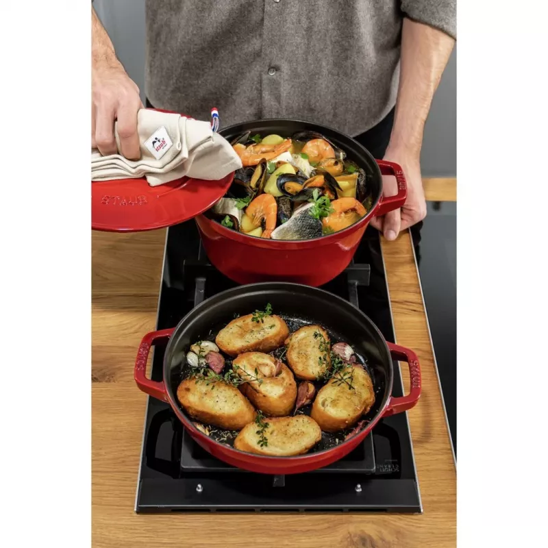 Staub La Cocotte Runder Gusseisen-Schmortopf – 3-TEILIGES SET