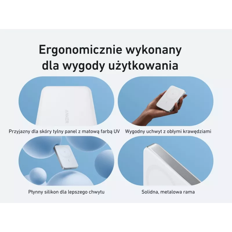 Anker MagGo Power Bank 10K Magnetisch Kabellos Weiß, Weiß