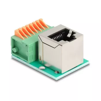 DeLOCK 90653 Kabeladapter RJ45 8-Pin Klemmleiste Grün Silber