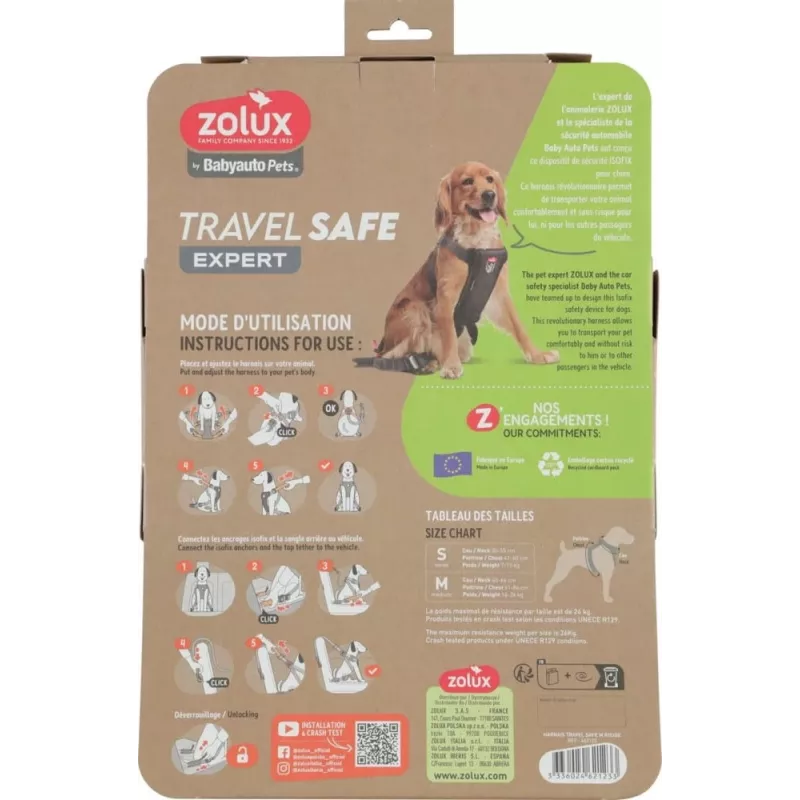 Hundegeschirr ZOLUX TRAVEL SAFE M, Größe M, rot