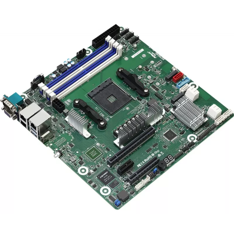 Motherboard ASRock X570D4U Micro ATX — AMD X570, Sockel AM4, 4× DIMM, DDR4, max. 32 GB, 12× SATA III, 3× RJ-45