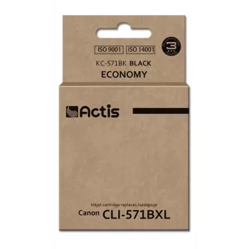 Tintenpatrone ACTIS KC-571BK Schwarz – kompatibel Canon, pigmentbasierte Tinte 12 ml, Standard-Reichweite, Einzelpackung