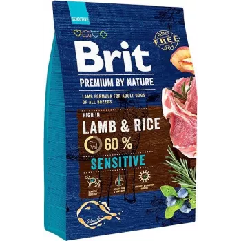 BRIT Premium by Nature Sensitive Lamm mit Reis - Trockenfutter für Hunde - 3 kg