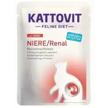 Nassfutter für Katzen KATTOVIT Feline Diet Niere/Renal Rind 85 g