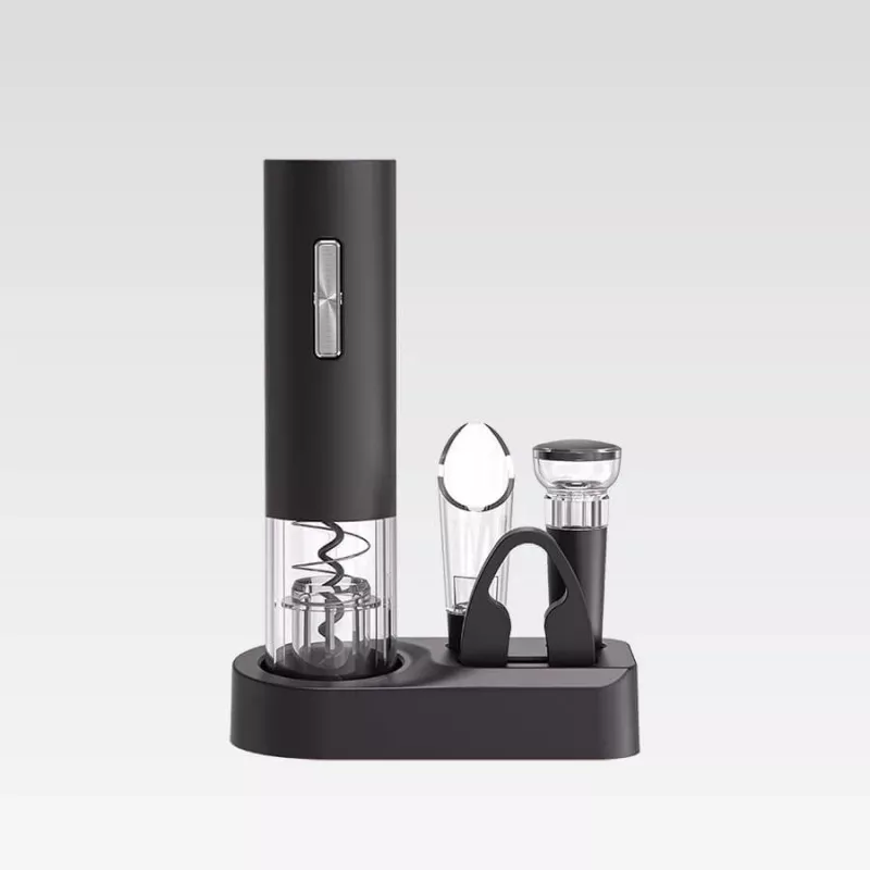 Elektrischer Korkenzieher Maestro MR-1623 USB-wiederaufladbarer kabelloser Flaschenöffner, schwarz, Set mit 5 Zubehörteilen