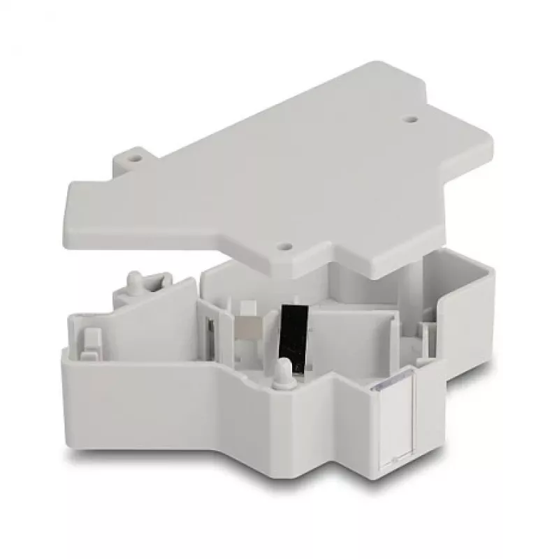 Snap-in Keystone-Halter für DIN-Schiene DELOCK 67043 — Kunststoff, geerdet, 60×88,2×21,5 mm, grau