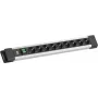 Steckdosenleiste Bachmann CONNECTUS mit 9× CEE7/3-Steckdosen, 1× Schalter, 2,0 m Kabel, CEE7/7-Stecker, grau