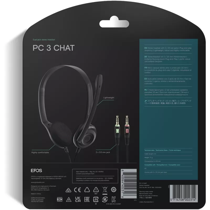 Sennheiser PC 3 CHAT Headset Schwarz