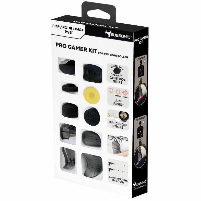 Kabelgebundenes SUBSONIC Pro Gamer Kit für PS5 SA5636 — ergonomischer Controller mit anpassbaren Tasten