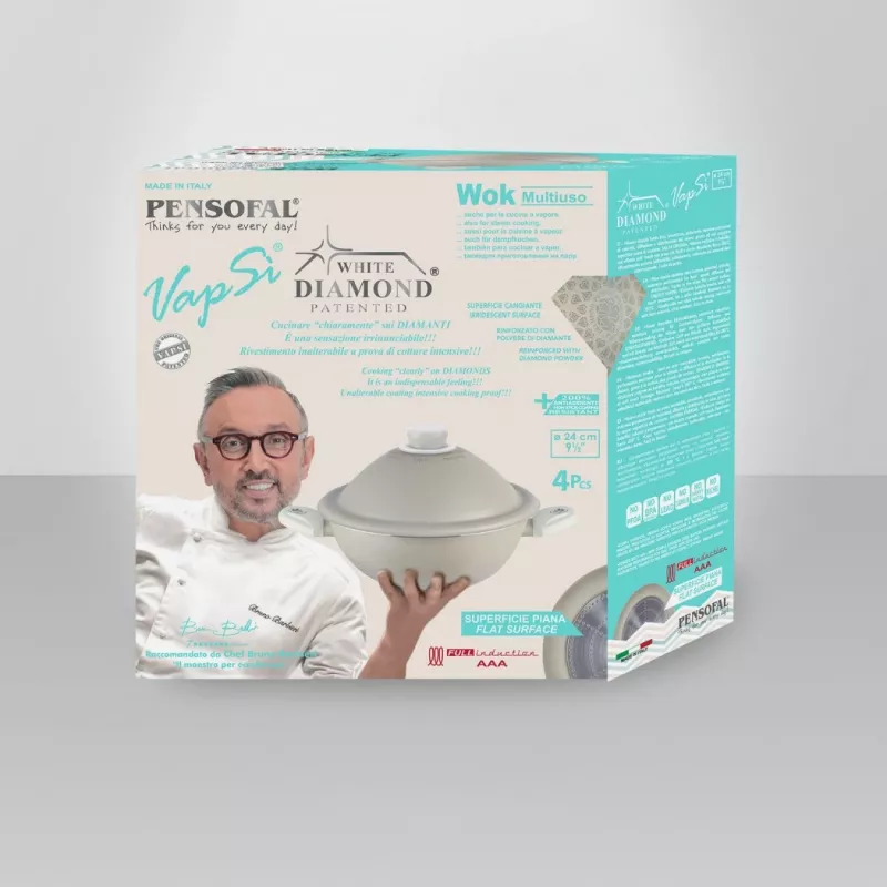 Pensofal White Diamond Vapsi Kochtopf 24 cm mit zwei Griffen und Deckel