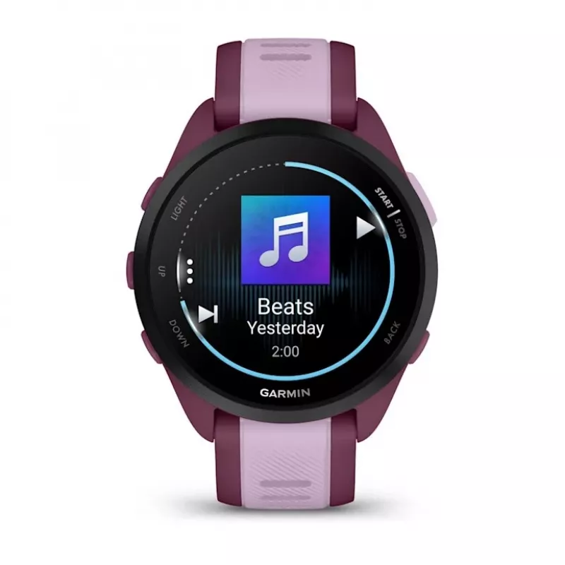 Smartwatch GARMIN Forerunner 165 Music, 43 mm Polymergehäuse, 1,2 Zoll AMOLED 390x390, GPS/GLONASS/Galileo, 5 ATM, 11 Tage Akkulaufzeit