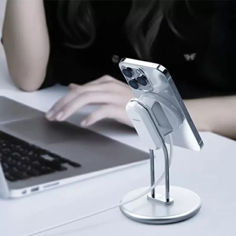 Telefonständer SODI SIM-300 Silber MagSafe – Desktop-Halterung für MagSafe-kompatibles iPhone