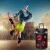 Tragbarer Bluetooth-Karaoke-Lautsprecher MANTA SPK0803B140 140W, batteriebetrieben, MIC/USB/microSD, FM, Equalizer, Rollen