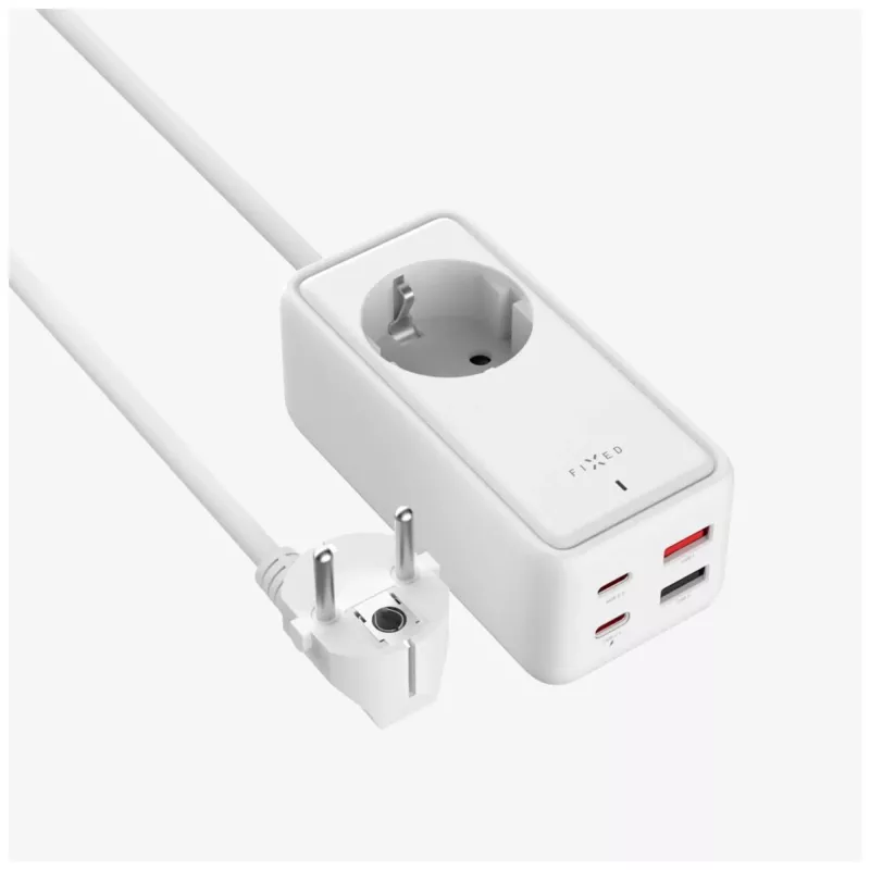 Netzteil-Adapter FIXED FIXCS65-1.5-WH mit 2× USB-C PD 65 W und 2× USB-A-Anschlüssen
